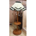 A Deco style standard lamp and shade W.61cm at base
