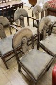 Wylie and Lochhead Ltd Glasgow, a set of six mahogany dining chairs (2 with arms)