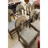 Wylie and Lochhead Ltd Glasgow, a set of six mahogany dining chairs (2 with arms)