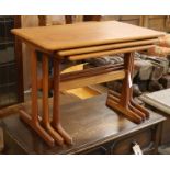 V M Mobler. A nest of 3 rectangular Danish teak tables, impressed marks W.62cm