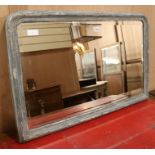 A painted Victorian overmantel mirror W.96cm
