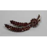 A Victorian garnet set converted brooch, 81mm.