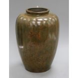 A Japanese Meiji period bronze vase, of lobed ovoid form, height 25.5cm