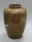 A Japanese Meiji period bronze vase, of lobed ovoid form, height 25.5cm