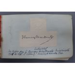 An autograph album containing signatures mainly on piece, including Queen Victoria, W G Grace and