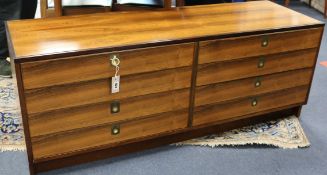 A Robert Heritage for Archie Shine Ltd, a rosewood sideboard fitted eight drawers, CITES certificate