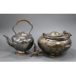 Two electroplated tea kettles, c.1880