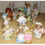 Fifteen Beswick Beatrix Potter figures, all Gold backstamp (four with some damage)