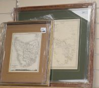 Two 19th century framed maps, including Western Australia/Van Dieman Island, originally published