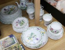 A Queen's Porcelain 'The Garden' part breakfast and dinner service designed by Lilian Snelling for