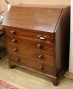 A late Georgian mahogany bureau W.95cm