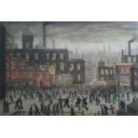 § Lawrence Stephen Lowry (1887-1976) offset lithograph printed in colours, Our Town, on wove, the