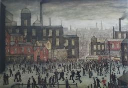 § Lawrence Stephen Lowry (1887-1976) offset lithograph printed in colours, Our Town, on wove, the