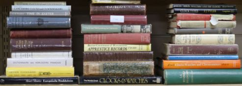 A quantity of clock and watch reference books including The Evolution of Clockwork, Reece's