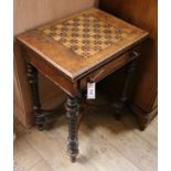 A late Victorian games table W.54cm