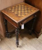 A late Victorian games table W.54cm