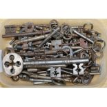 A collection of old large keys largest 19cm