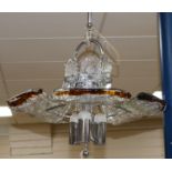 An Italian glass flower 1970's chandelier, by Carlo Nason, Murano for Mazzega height 43cm