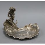 A WMF Art Nouveau figural dish of a fisherboy, height 16cm