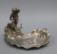 A WMF Art Nouveau figural dish of a fisherboy, height 16cm