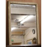 A painted rectangular wall mirror W.67cm