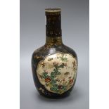 A Japanese cloisonne on earthenware sake bottle by Kinkozan