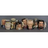 Eight Royal Doulton small character jugs, including 'The Jug Collector', D7147, 'Charles Dickens',