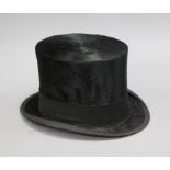 A Cuthbertson moleskin child's top hat, boxed