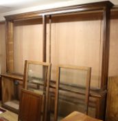 A Victorian oak library bookcase W.294cm