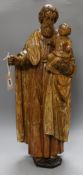 A Continental polychrome wood figure of St. Christopher, possibly 15th/16th century height 68cm