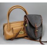 A Mulberry tan leather handbag and a brown leather shoulder bag