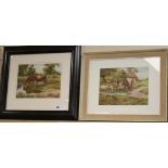 G. Rockhill, two watercolours, Canterbury Meadows, signed, 23 x 32cm.