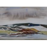 Anne Ballingall, watercolour, 'Snow storm, Loch Rannoch, January 1984', 32 x 46cm