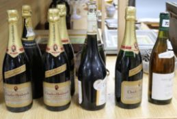 Eight bottles of champagnes and wines