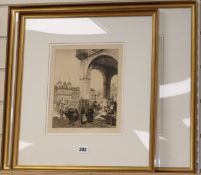 Stanley Anderson (1884-1966), two etchings with drypoint, 'The Goose Fair, Albi', signed in