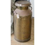 A Victorian brass milk churn W.40cm approx.