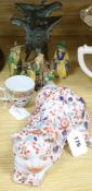 A 19th century Canton cup and a small group of modern Chinese decorative items, including an Imari-