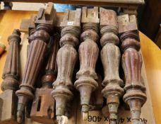 Three sets of four Victorian table legs