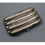 An Edwardian silver four division cigar case, Charles Lyster & Son, Chester, 1901, 13cm.