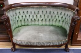 A late 19th century Austro-Hungarian mahogany sofa 149cm