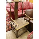 A 20th century Chinese elbow chair