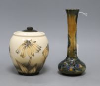 A Moorcroft Rachel Bishop 'Phoenix' design vase, dated 1997 H 20cm and an 'Echinacea' design