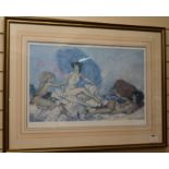 William Russell Flint limited edition print, Rococo Aphrodite, 399/850 45 x 68cm