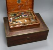 A Regency writing slope and an artist's box