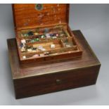 A Regency writing slope and an artist's box