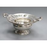 An Edwardian silver two handled presentation bowl, with Celtic decoration, Wakely & Wheeler, London,