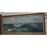 Daniel Sherrin (1868-1940)oil on canvas,Seascape,signed,39 x 100cm