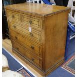 A Victorian pine chest of drawers W.107cm