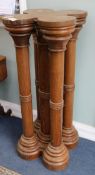 A Victorian pitch pine cluster column H.116cm