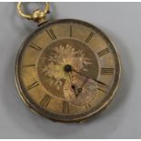 An 18k open face pocket watch (a.f.).